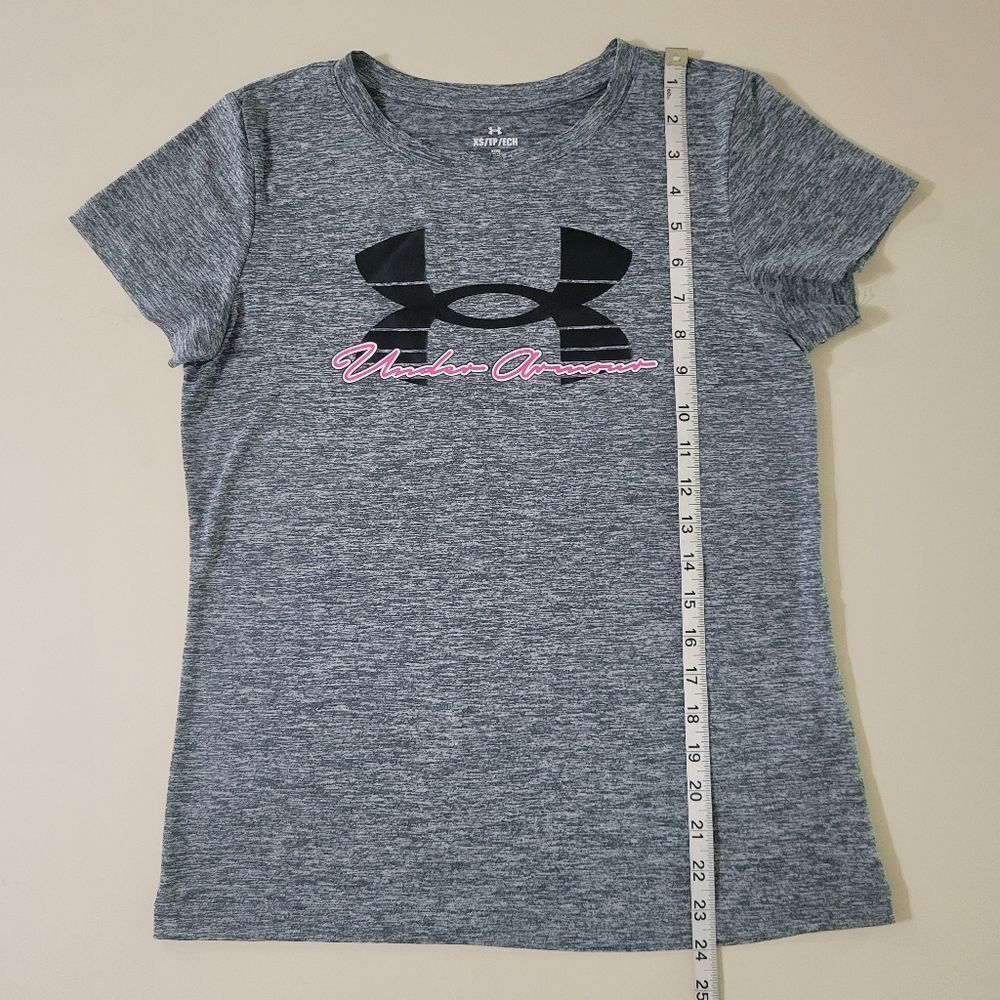 Under Armour Women's Black Marled Graphic Short Sleeve Tee - Picture 4 of 11